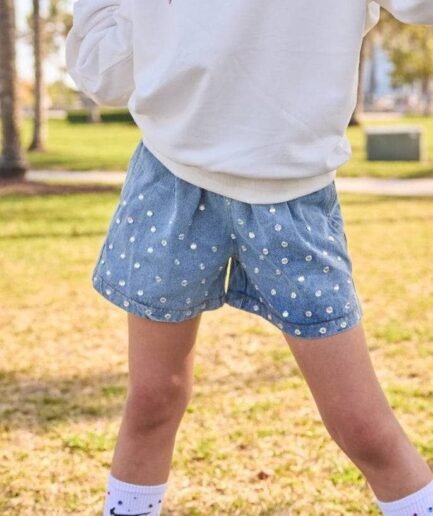 Rocker Crystal Denim Shorts 