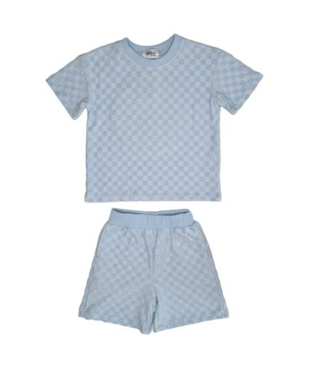 Blue Smiley Checkered Set 