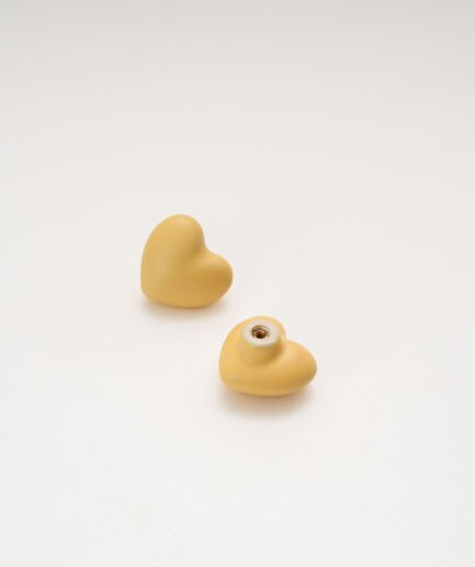 Modern Ceramic Yellow- Heart Drawer Handle, Cartoon Style