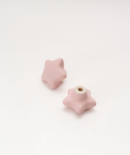 Modern Ceramic Pink- Star Drawer Handle, Cartoon Style