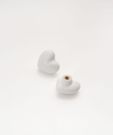 Modern Ceramic White- Heart Drawer Handle, Cartoon Style