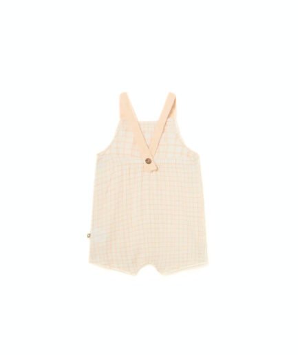 Organic Plaid Gauze Baby Overalls - Leo