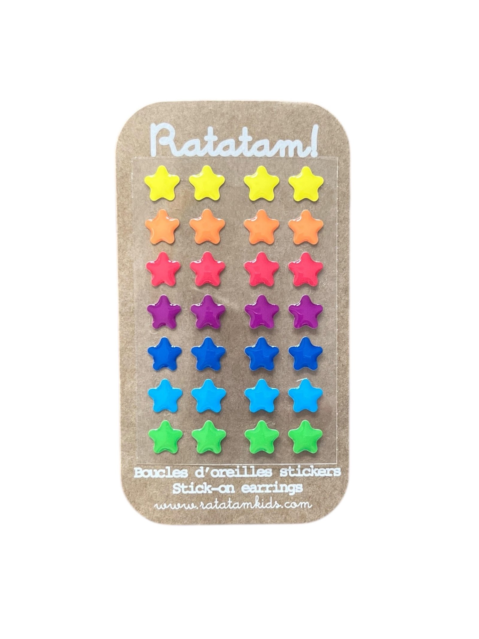 BO-00027 LOT 14 PAIRES BOUCLES D_OREILLES AUTOCOLLANTES ETOILES-2