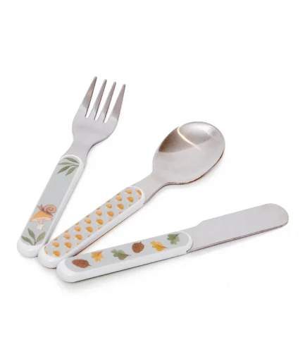 Cutlery set animal craddle - Blue