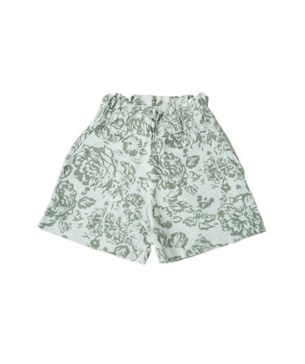 Green floral shorts