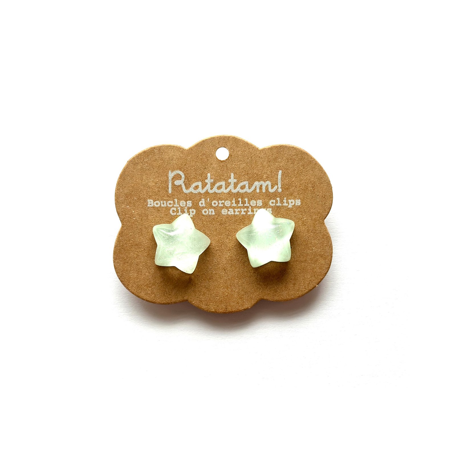 Pair of STARS clip-on earrings – Green-2