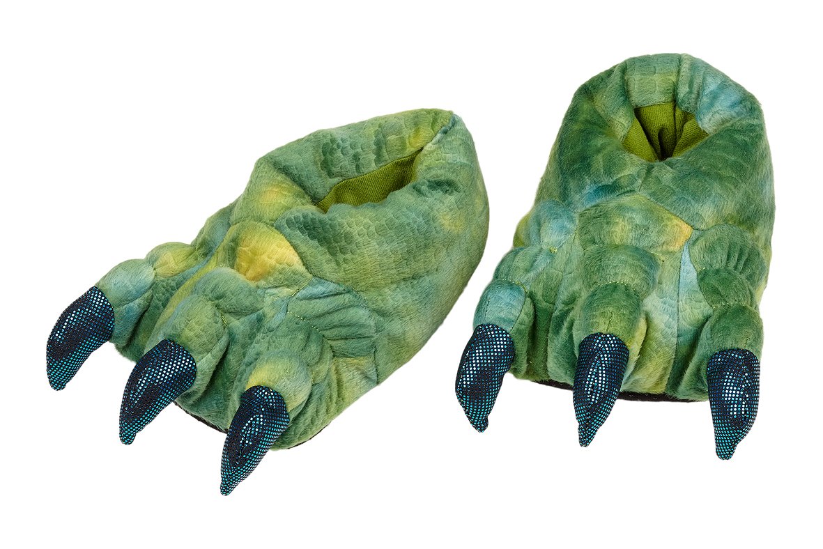 Slippers Tyrannosaurus-Green-1