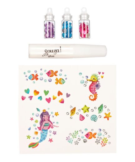 Temporary glitter tattoo mermaid