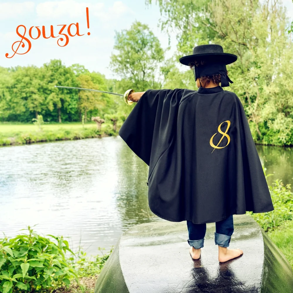 Zorro cape + mask-Black-3