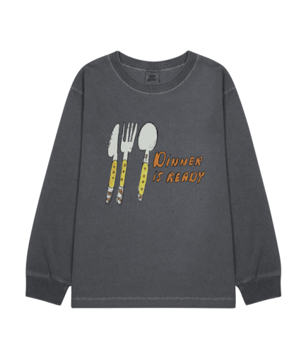 Dinner Pigment Longsleeve T-Shirt – Grey