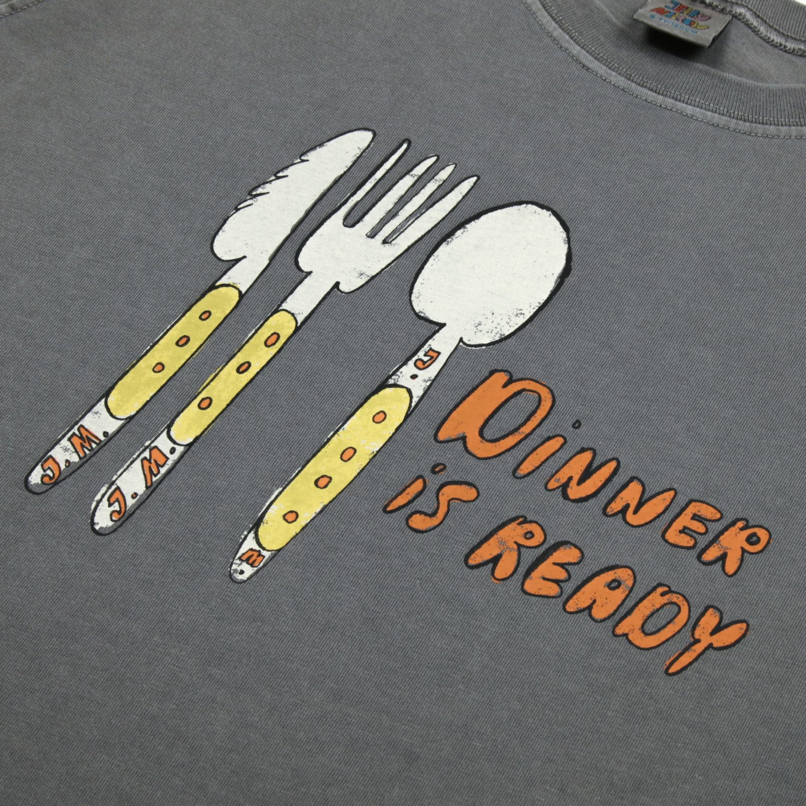 Dinner Pigment Longsleeve T-shirt-Grey-2