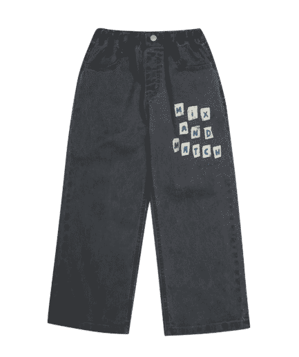 Mix & Match Denim Pants – Grey